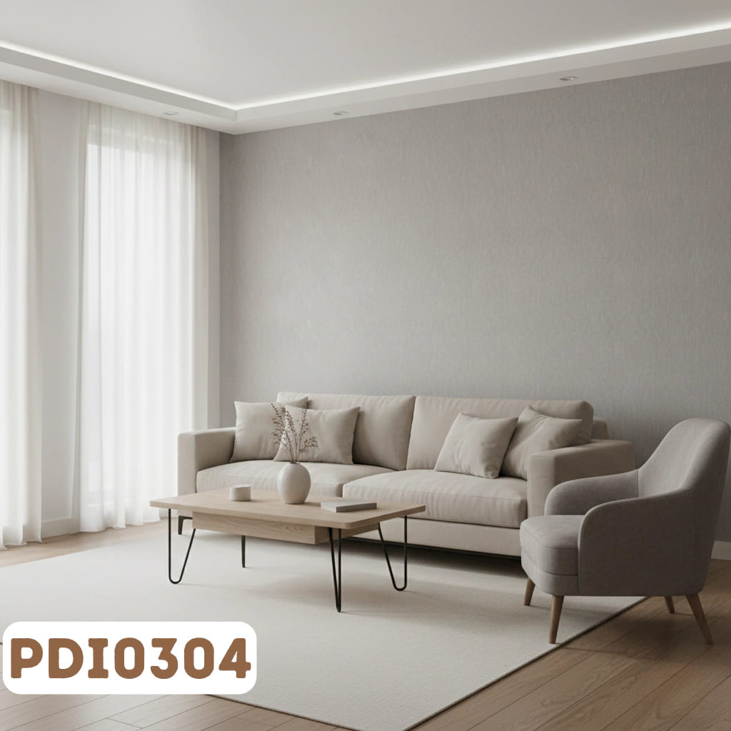 Papel de Parede Vinílico Linho Cinza PDI0304 - Imagem 3